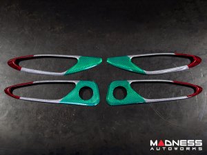 Alfa Romeo Giulia Interior Door Handle Surround Trim Kit - Carbon Fiber - Italian Theme - Feroce Carbon 